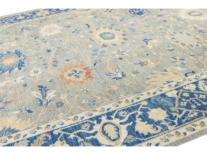 Modern Oushak Wool Rug 13 X 14