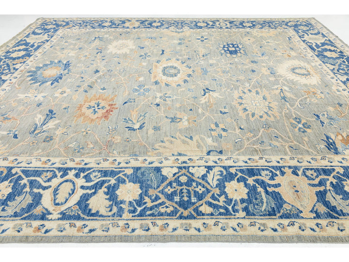 Modern Oushak Wool Rug 13 X 14