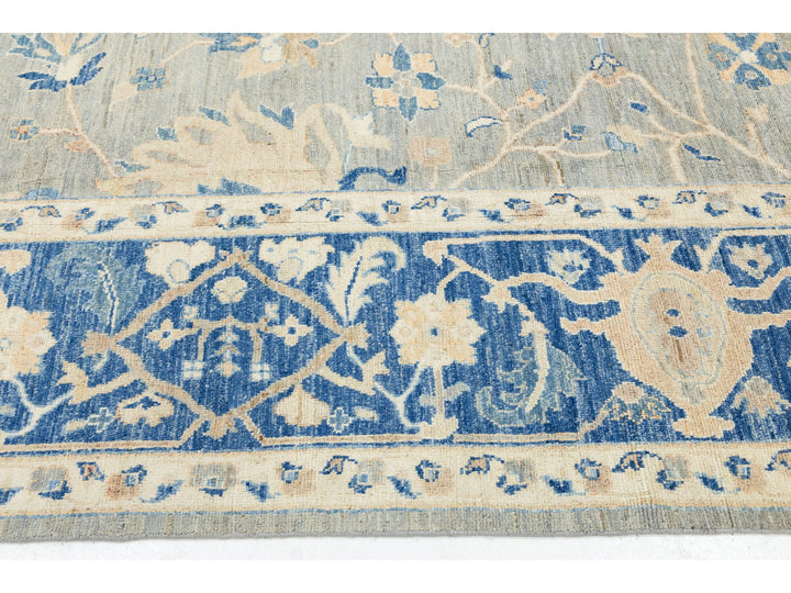 Modern Oushak Wool Rug 13 X 14