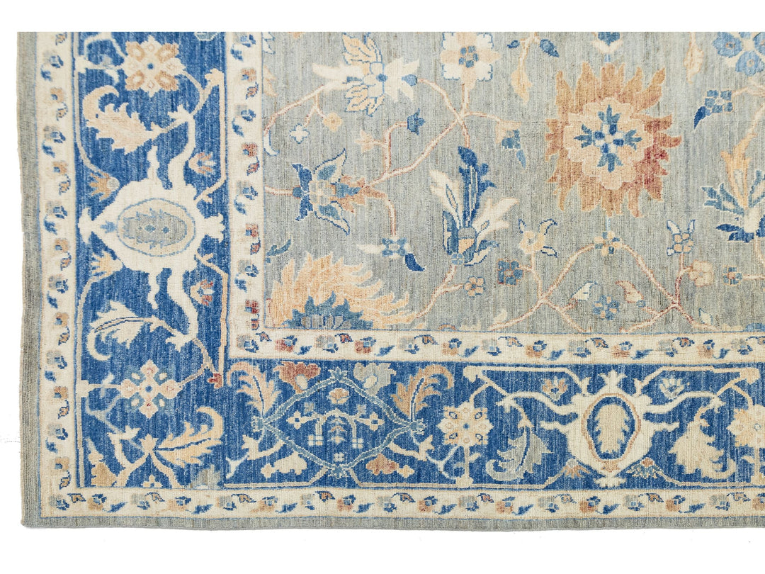 Modern Oushak Wool Rug 13 X 14