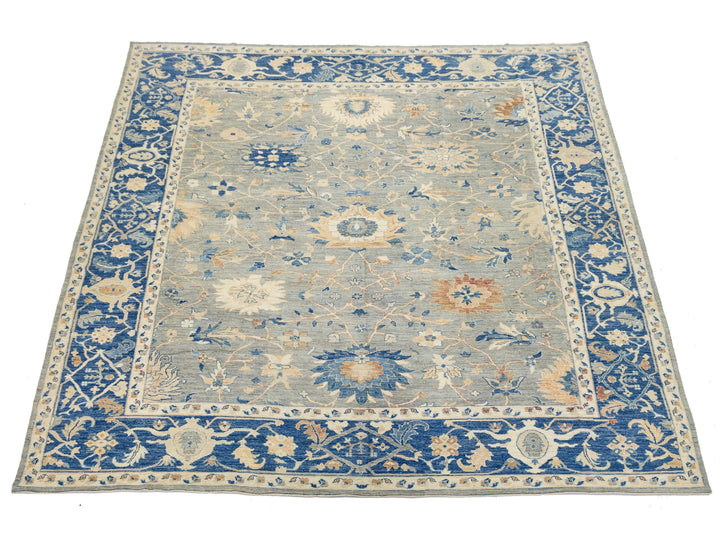Modern Oushak Wool Rug 13 X 14