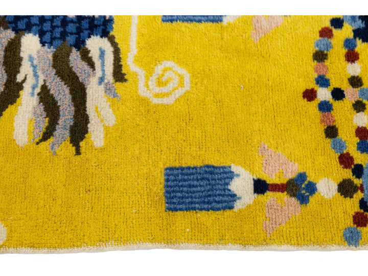 Antique Art Deco Chinese Wool Runner 3 X 9