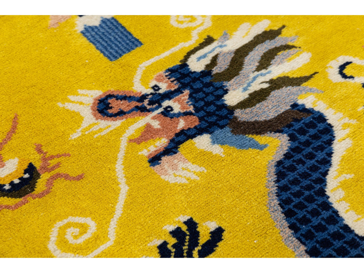 Antique Art Deco Chinese Wool Runner 3 X 9