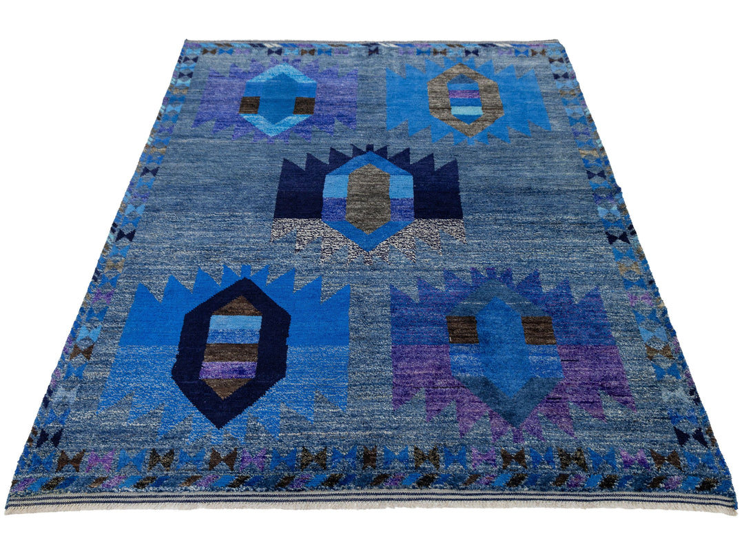 Modern Baluch Wool Rug 6 X 8