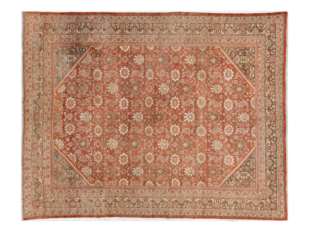 Antique Persian Mahal Wool Rug 10 X 13