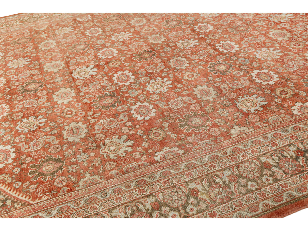 Antique Persian Mahal Wool Rug 10 X 13