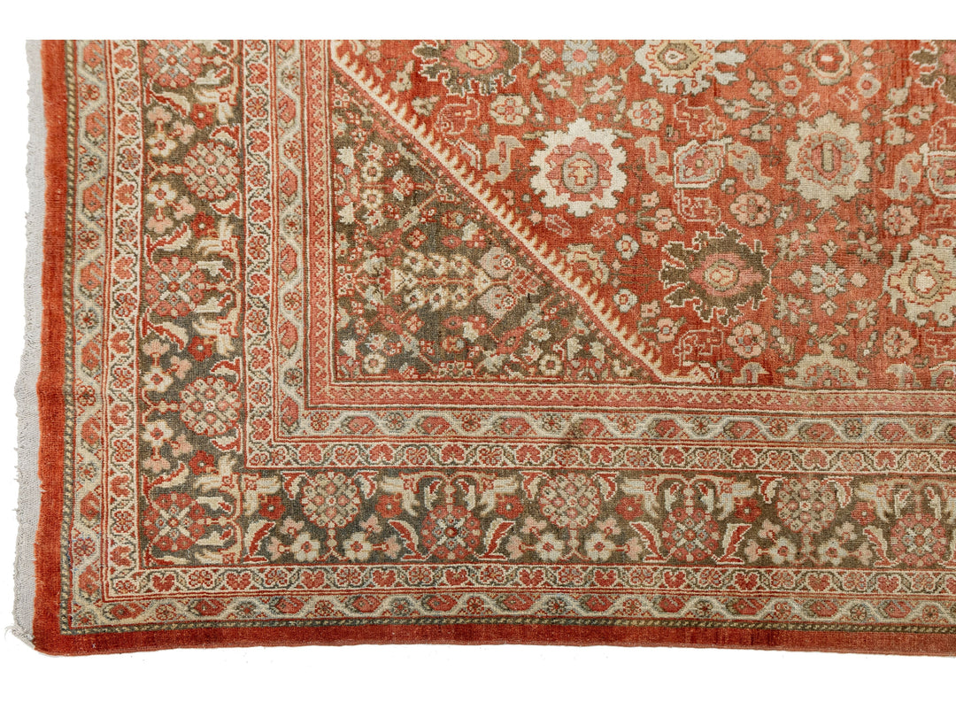 Antique Persian Mahal Wool Rug 10 X 13