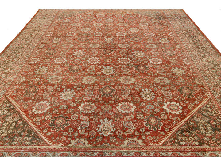 Antique Persian Mahal Wool Rug 10 X 13