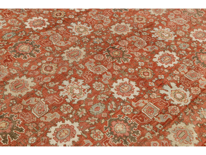 Antique Persian Mahal Wool Rug 10 X 13