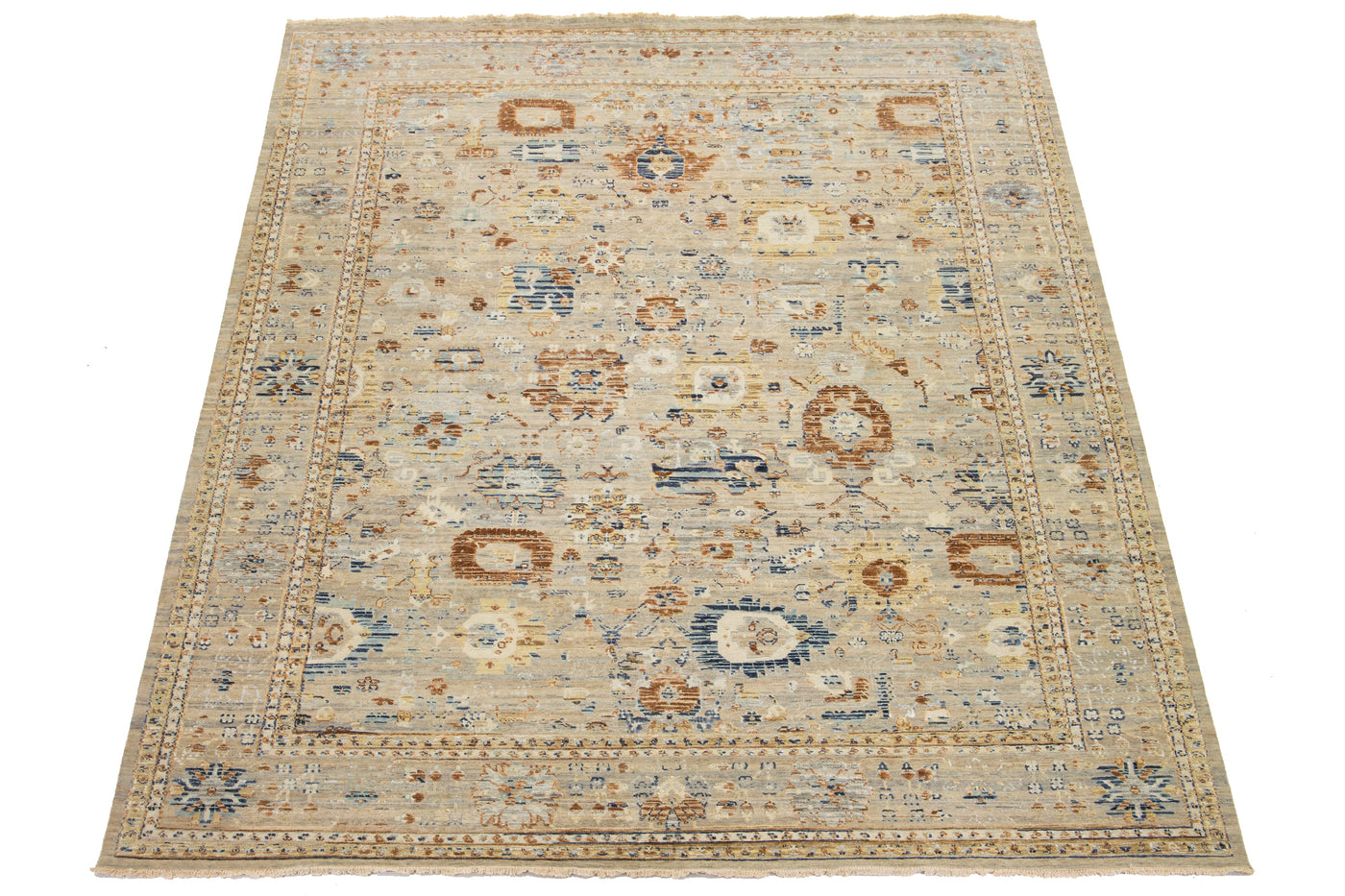 Modern Indian Wool and Silk Rug 12 X 15