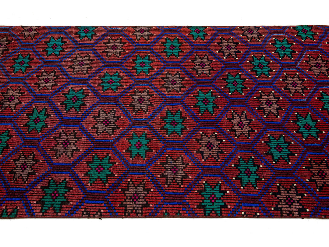 Vintage Kilim Flatweave Wool Runner 3 X 12
