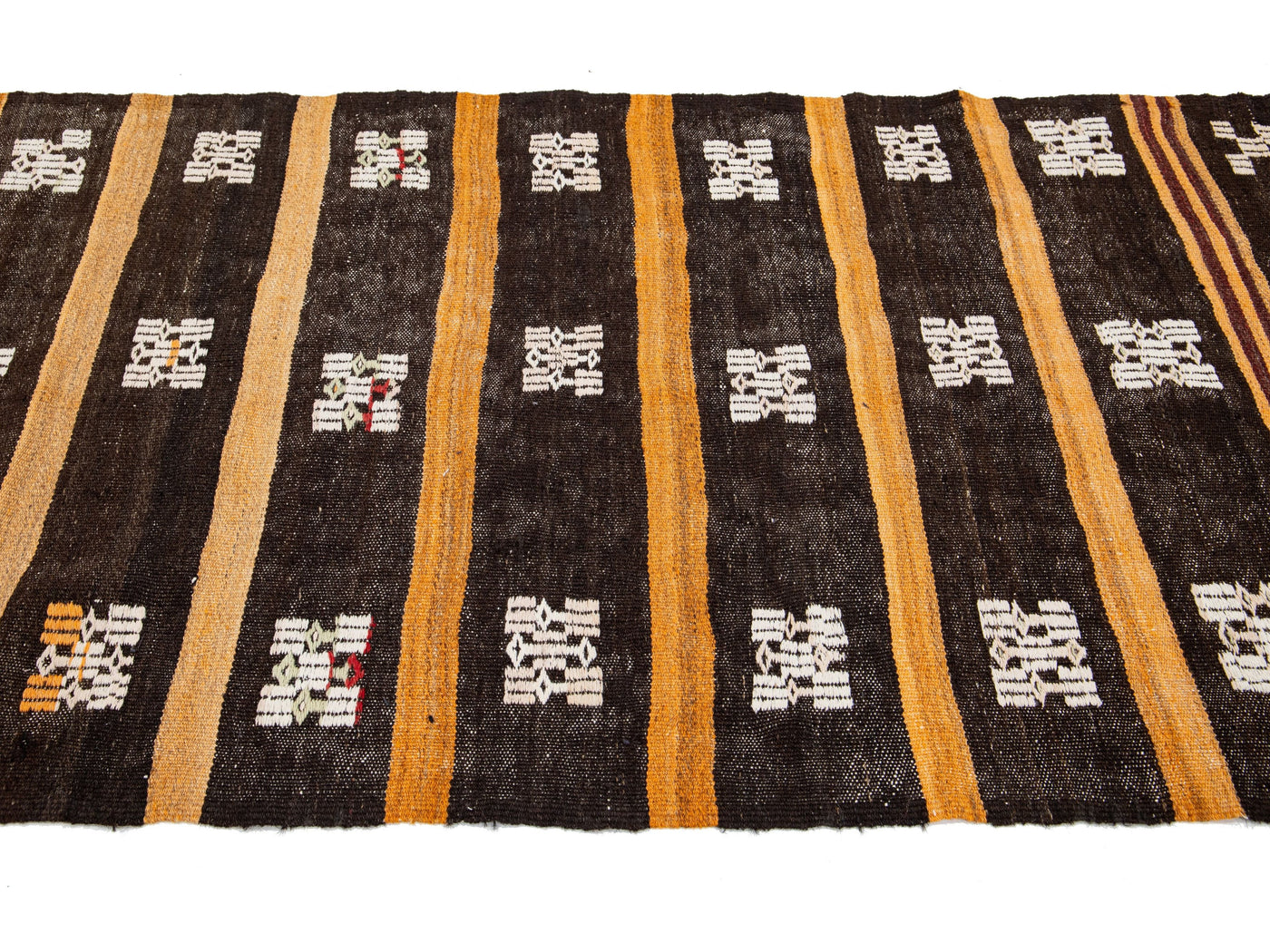 Vintage Kilim Flatweave Wool Runner 4 X 13