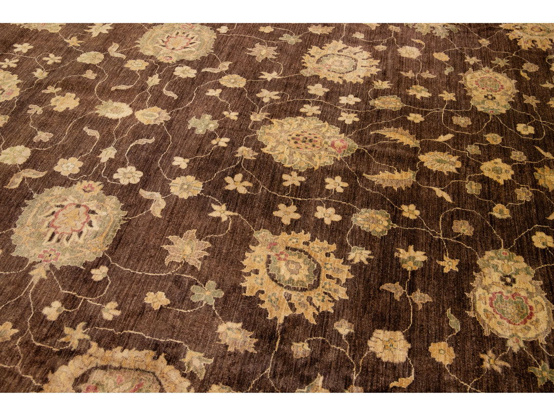 Modern Peshawar Wool Rug 18 X 29