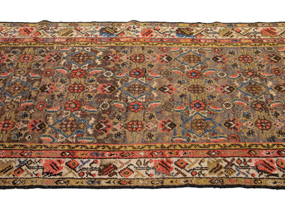 Antique Hamadan Wool Runner 3 X 14