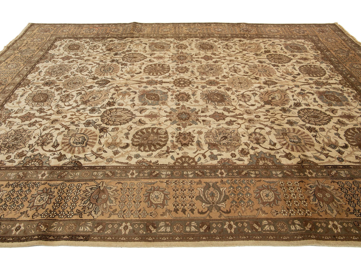 Antique Tabriz Wool Rug 10 X 13