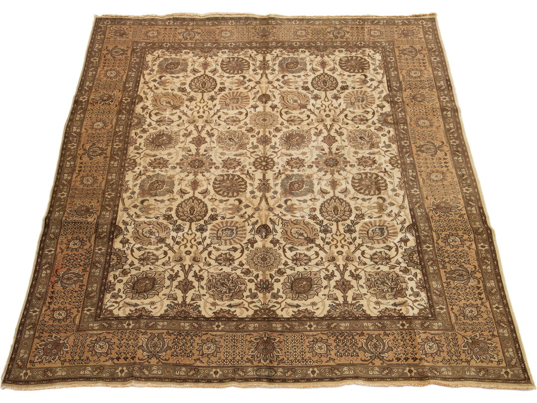 Antique Tabriz Wool Rug 10 X 13