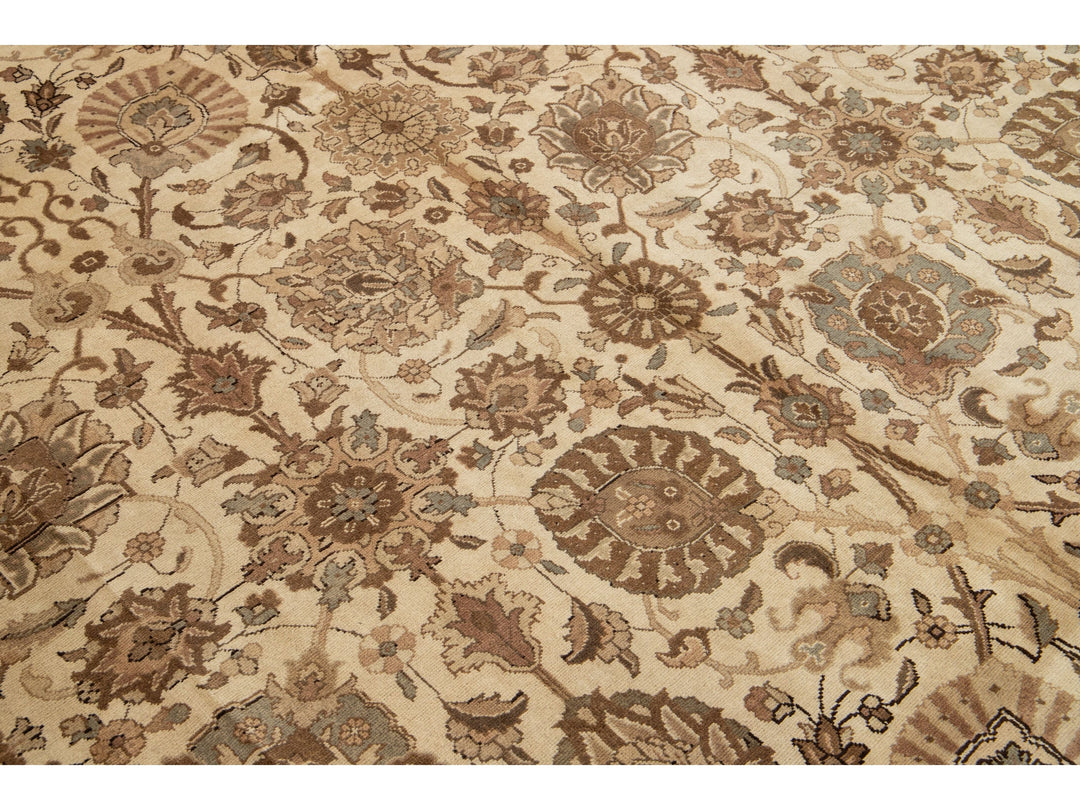 Antique Tabriz Wool Rug 10 X 13