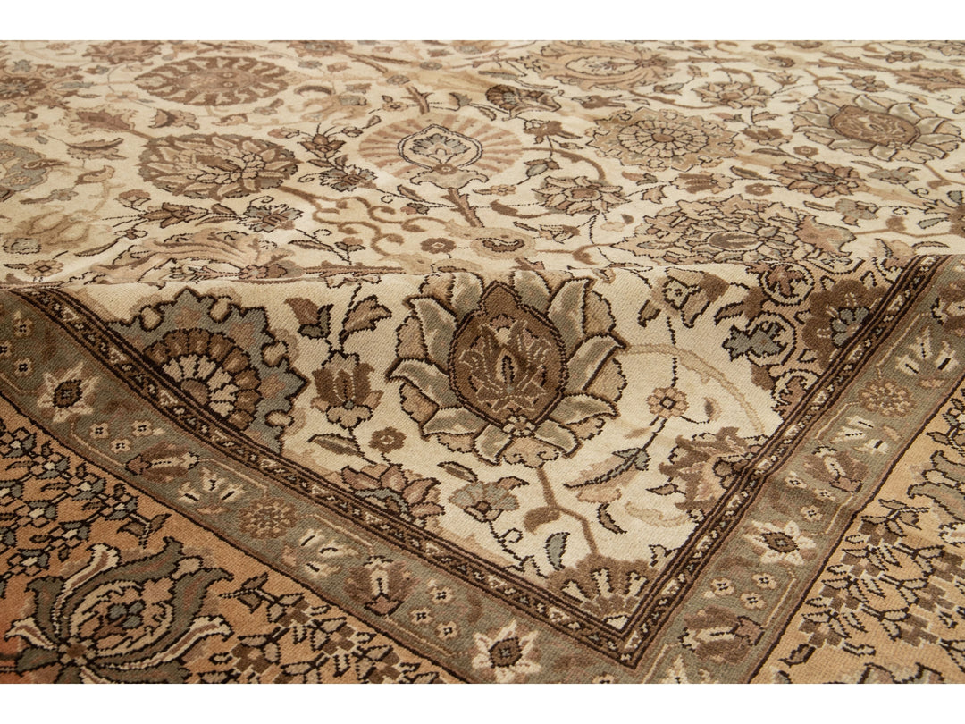 Antique Tabriz Wool Rug 10 X 13