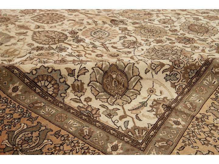 Antique Tabriz Wool Rug 10 X 13