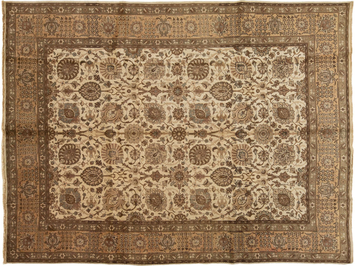 Antique Tabriz Wool Rug 10 X 13