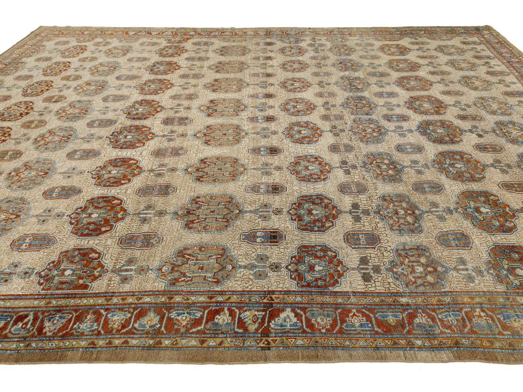 Antique Serab Wool Rug 11 X 14