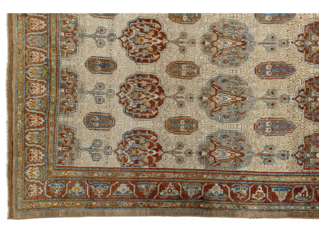 Antique Serab Wool Rug 11 X 14