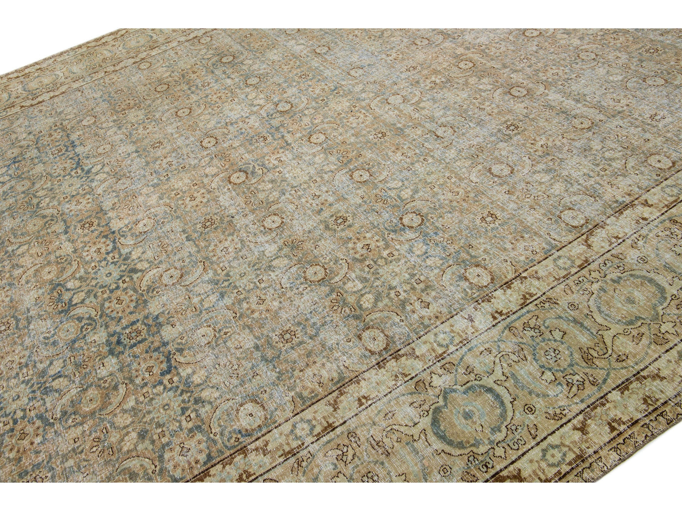 Antique Tabriz Wool Rug 11 X 16