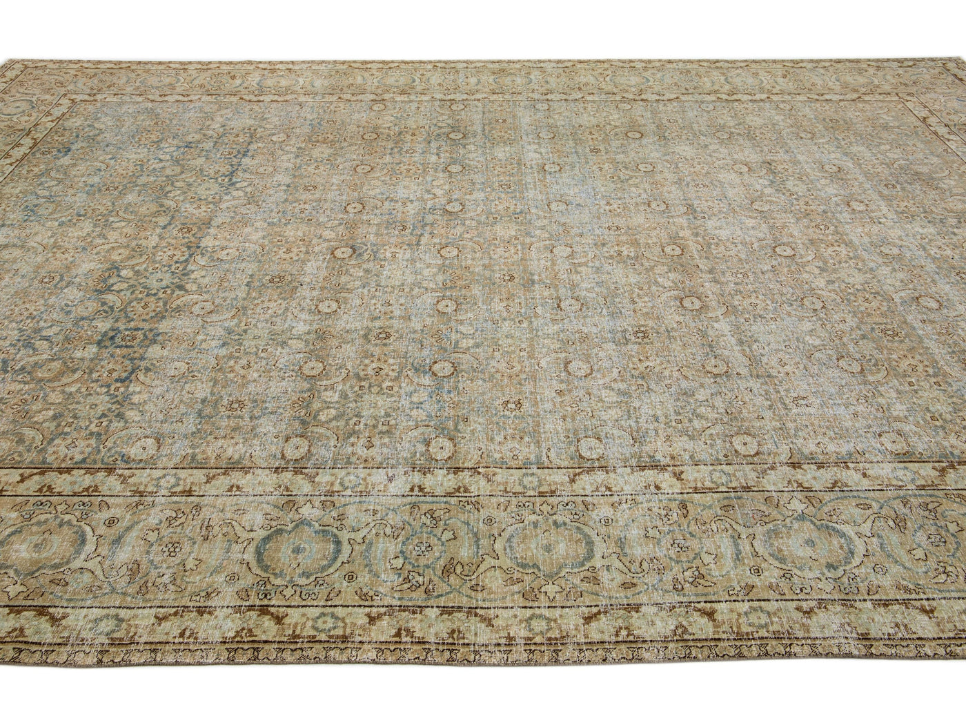 Antique Tabriz Wool Rug 11 X 16