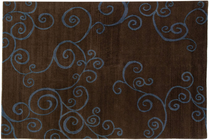 Modern Tibetan Wool & Silk Rug 6 X 9