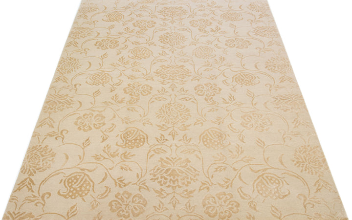 Modern Nepalese Wool and Silk Rug 6 X 9