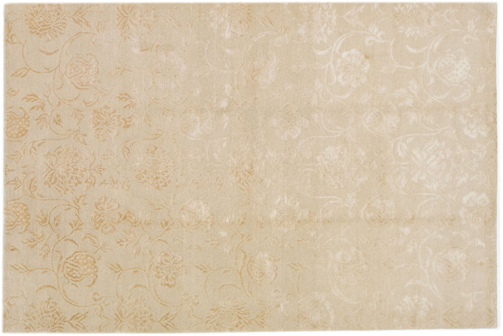 Modern Nepalese Wool and Silk Rug 6 X 9