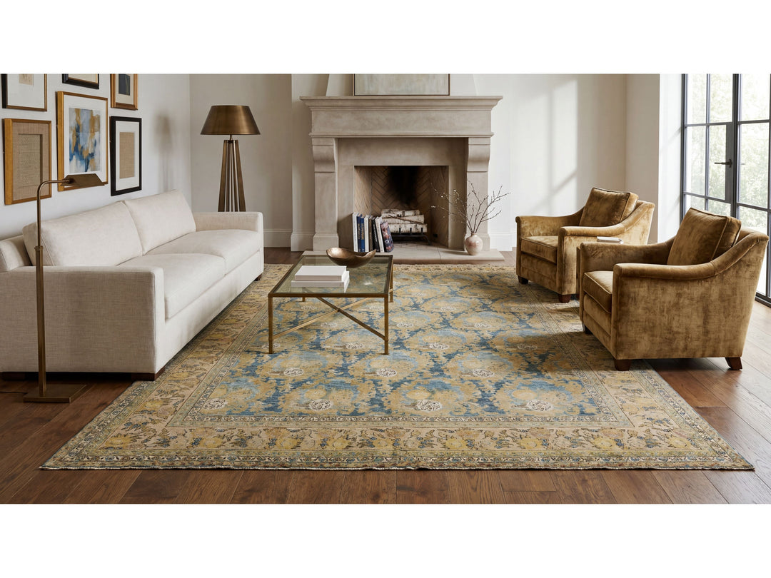Antique Mahal Wool Rug 9 X 11