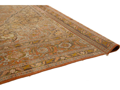 Antique Tabriz Wool Rug 11 X 13