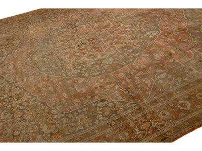 Antique Tabriz Wool Rug 11 X 13