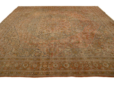 Antique Tabriz Wool Rug 11 X 13