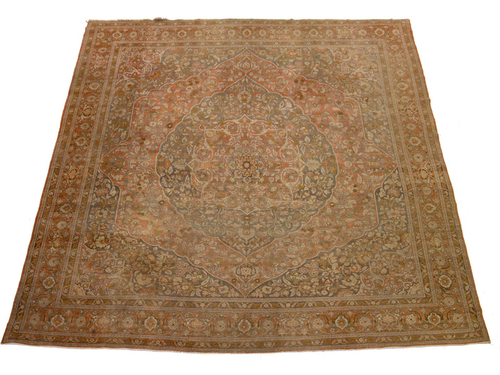 Antique Tabriz Wool Rug 11 X 13