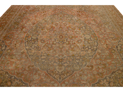 Antique Tabriz Wool Rug 11 X 13