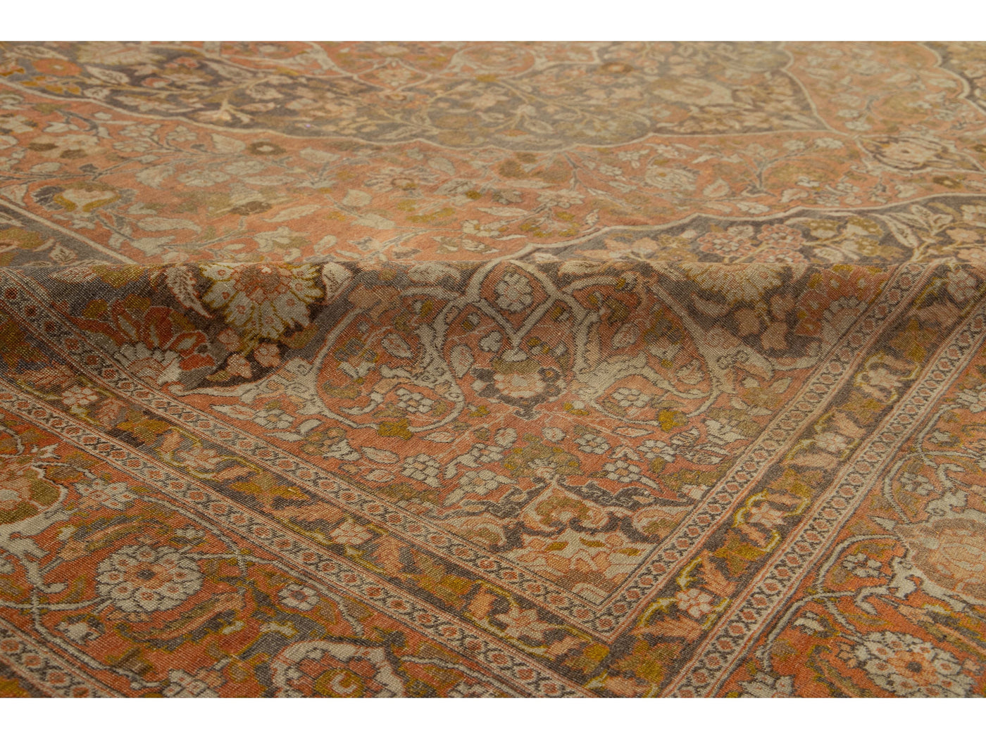 Antique Tabriz Wool Rug 11 X 13