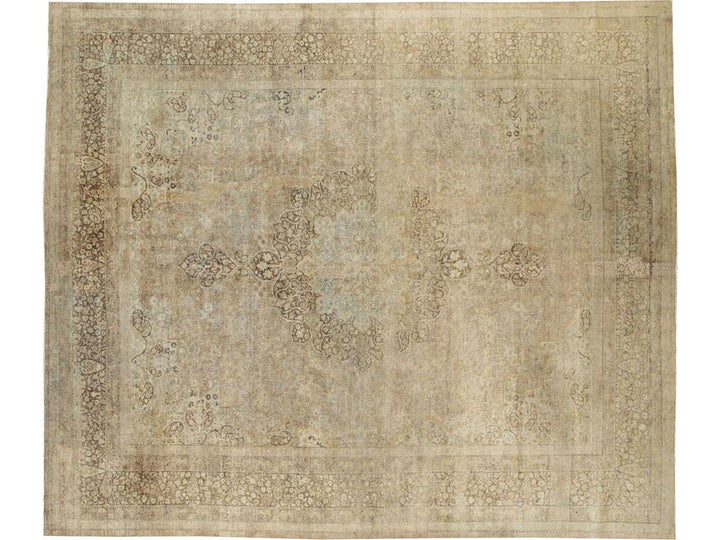 Antique Lahore Wool Rug 12 X 14