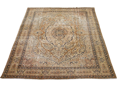 Antique Tabriz Wool Rug 9 X 13