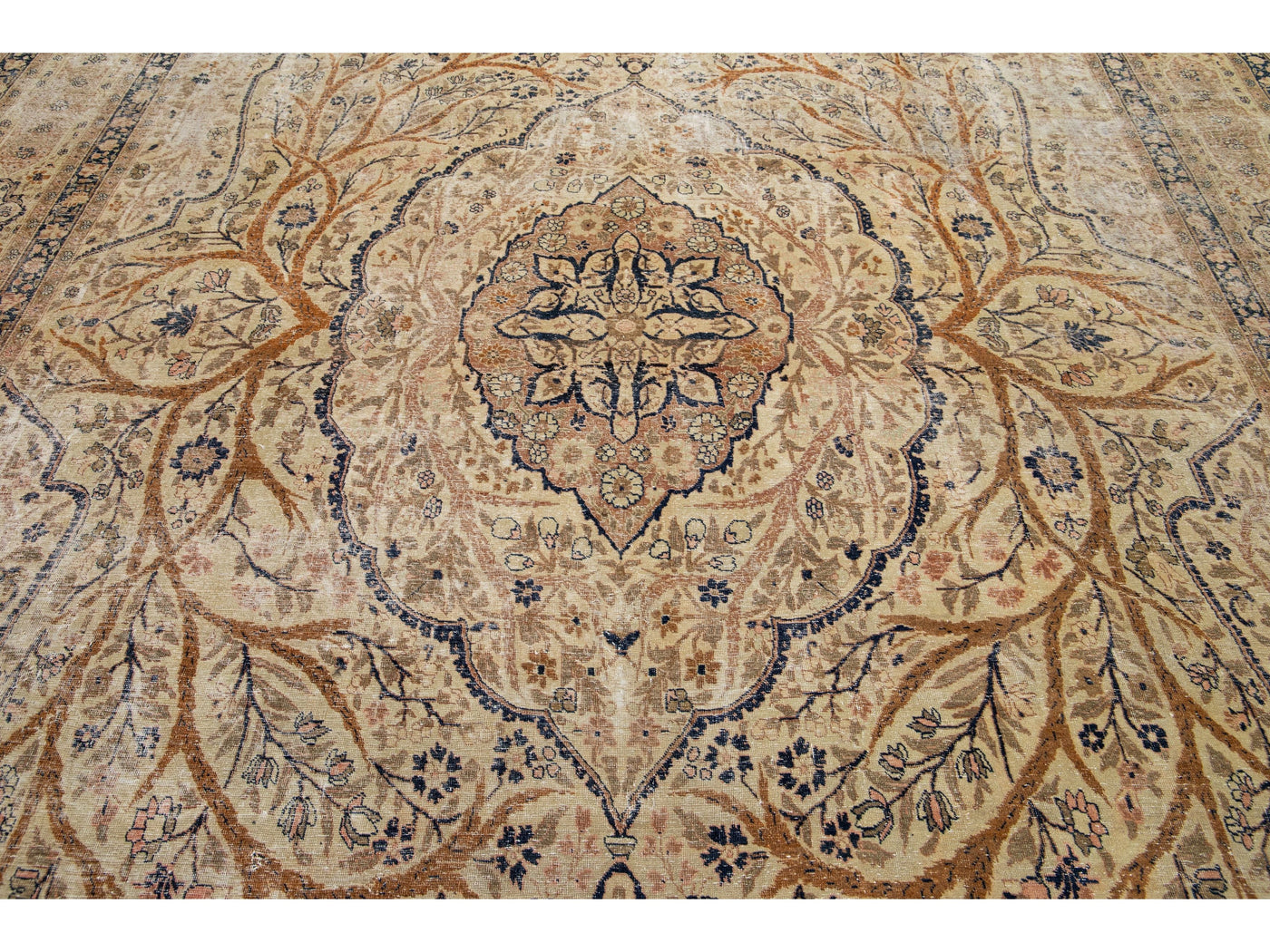 Antique Tabriz Wool Rug 9 X 13