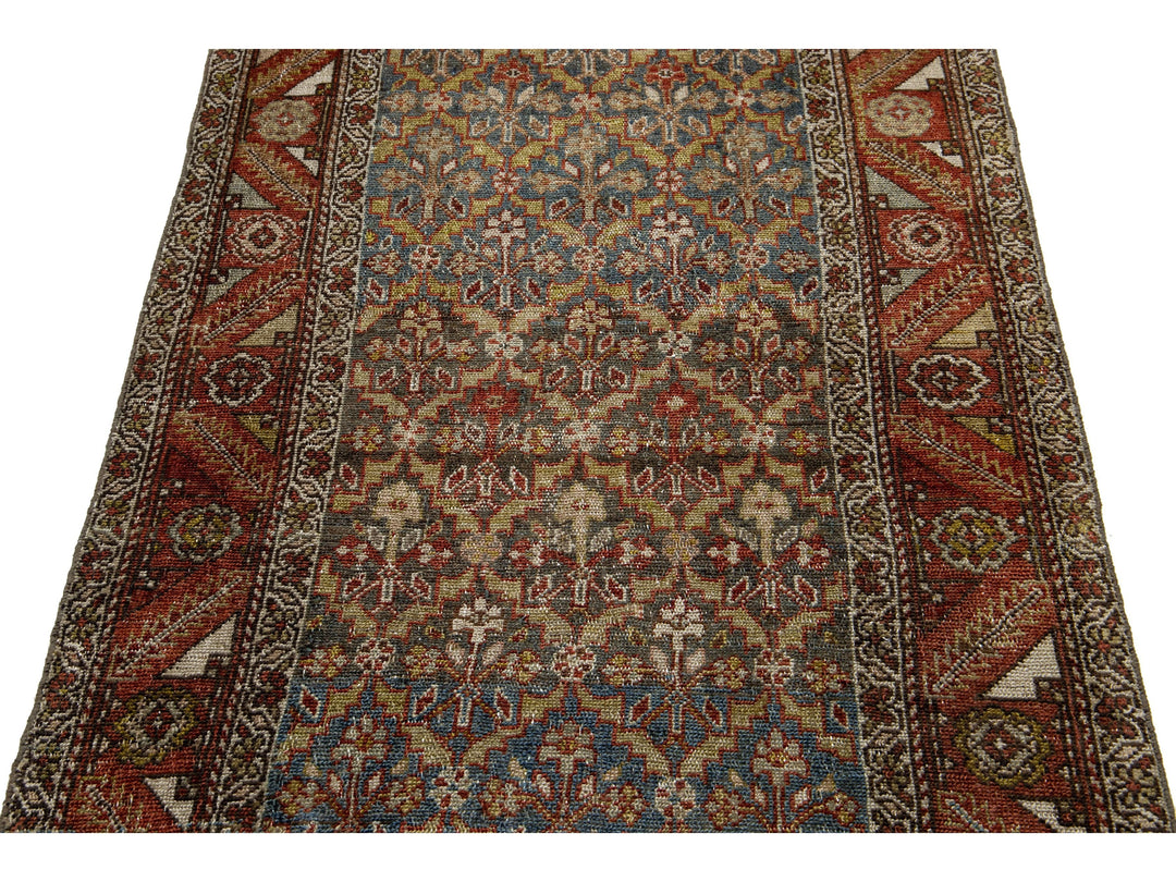 Antique Malayer Wool Runner 3 X 14