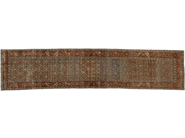 Antique Malayer Wool Runner 3 X 14