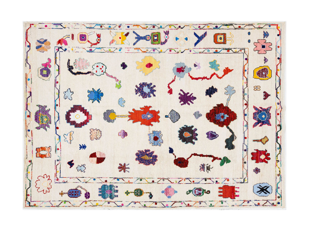 Modern Turkish Oushak Wool Rug 10 X 15