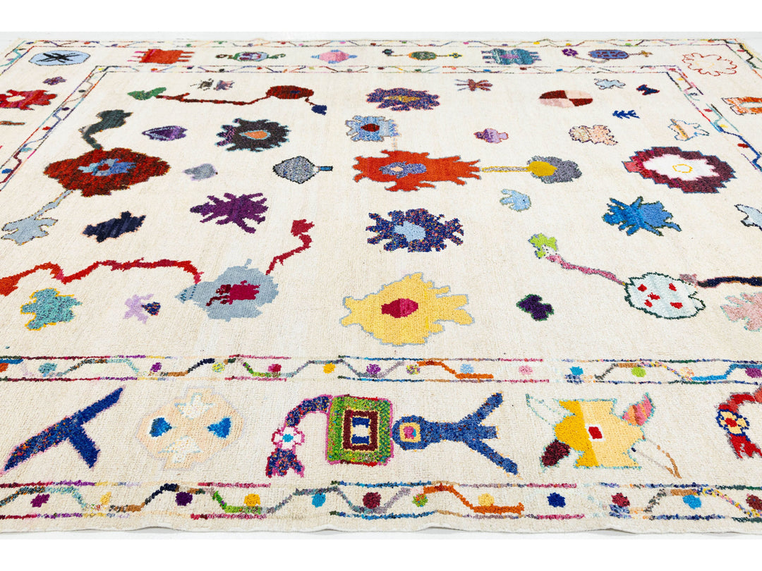 Modern Turkish Oushak Wool Rug 10 X 15