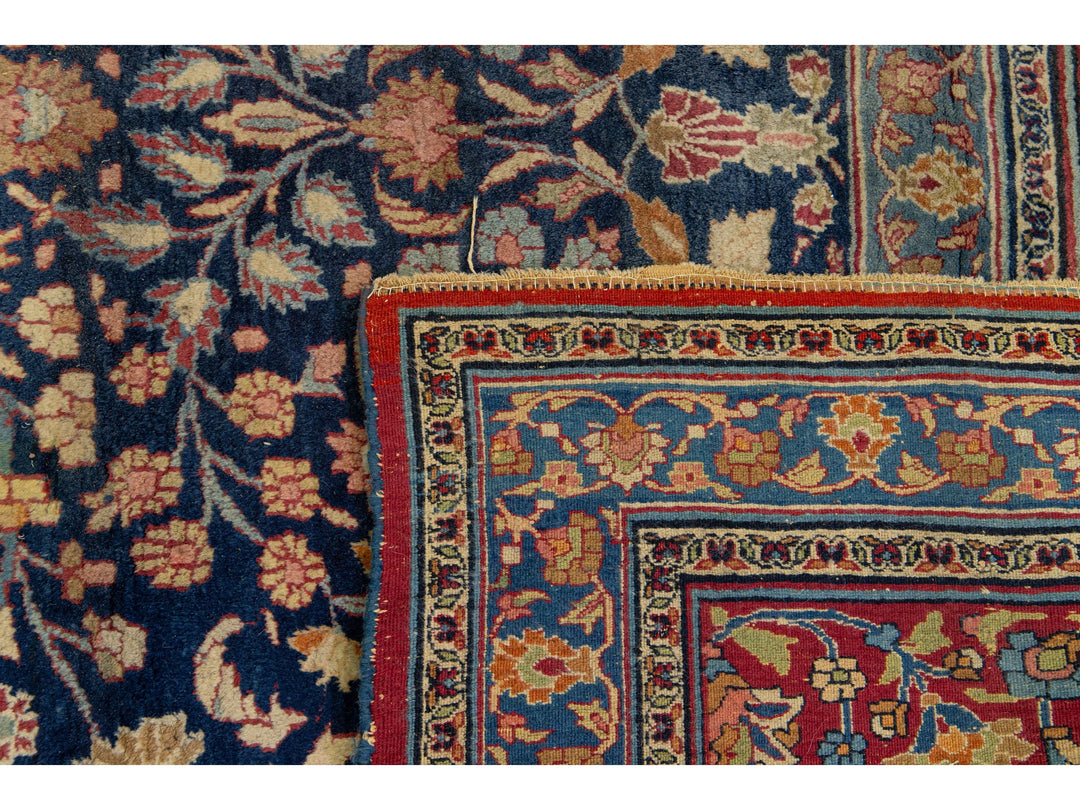 Antique Mashad Persian Wool Rug 11 X 18