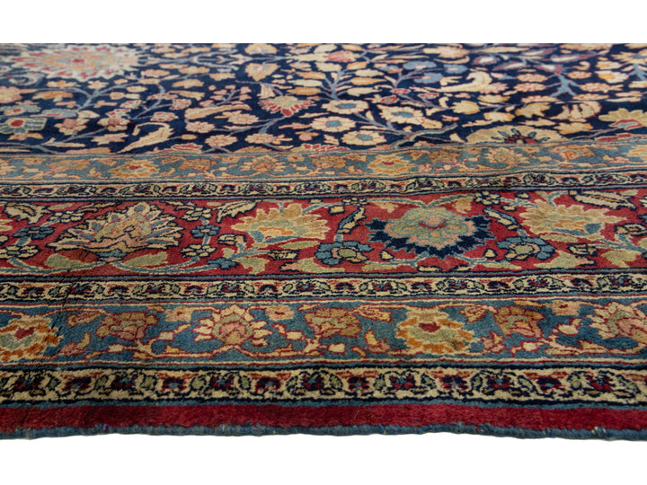Antique Mashad Persian Wool Rug 11 X 18