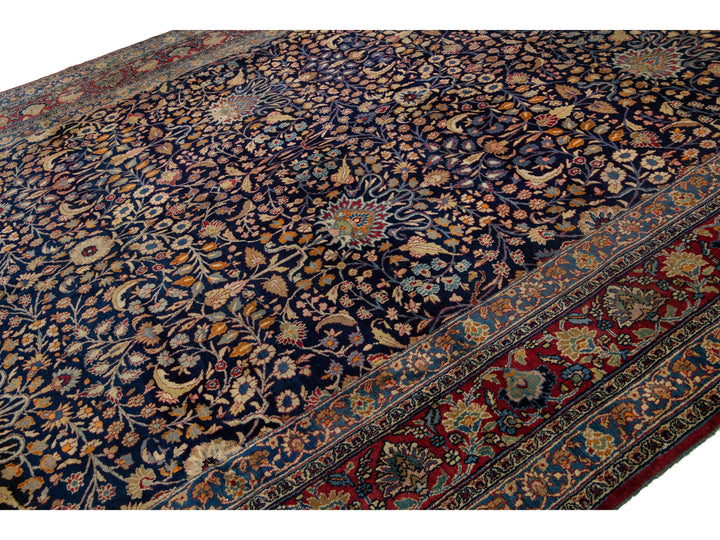 Antique Mashad Persian Wool Rug 11 X 18
