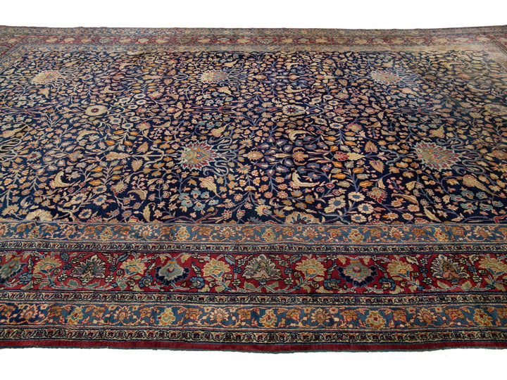 Antique Mashad Persian Wool Rug 11 X 18