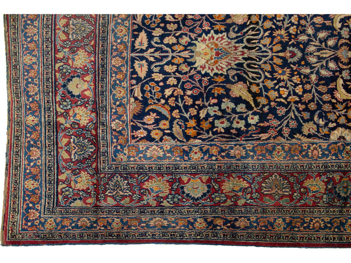 Antique Mashad Persian Wool Rug 11 X 18